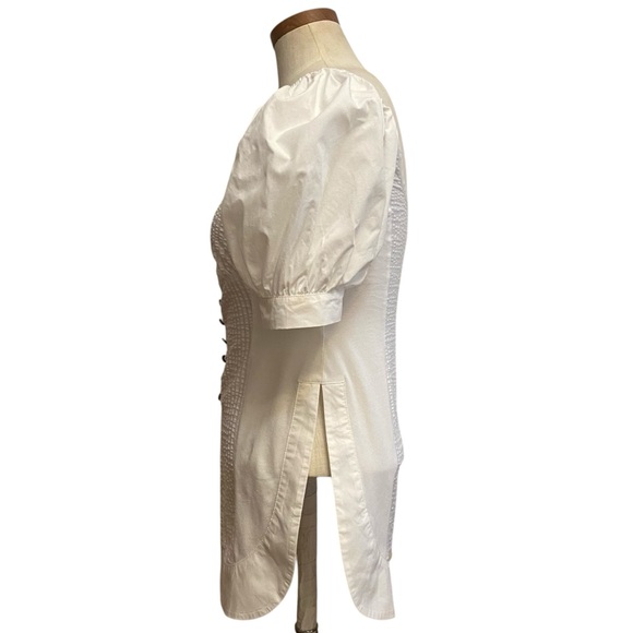 Anthropologie Maeve White Puff Sleeve Sweetheart Top Sz S - Picture 7 of 13